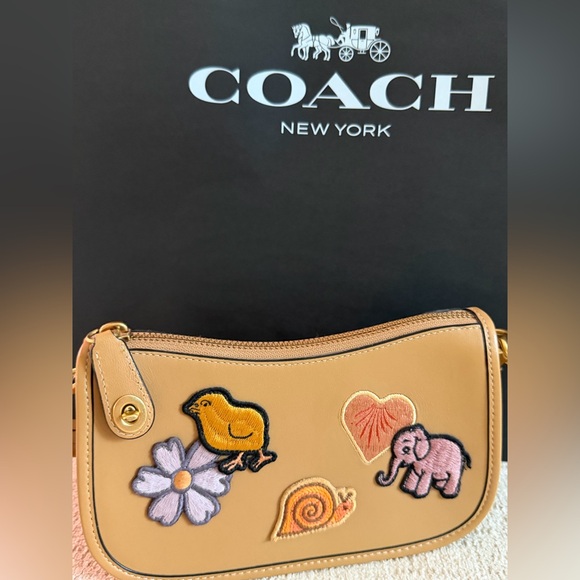 Coach Tan Wristlet with Playful Embroidery - Picture 2 of 9